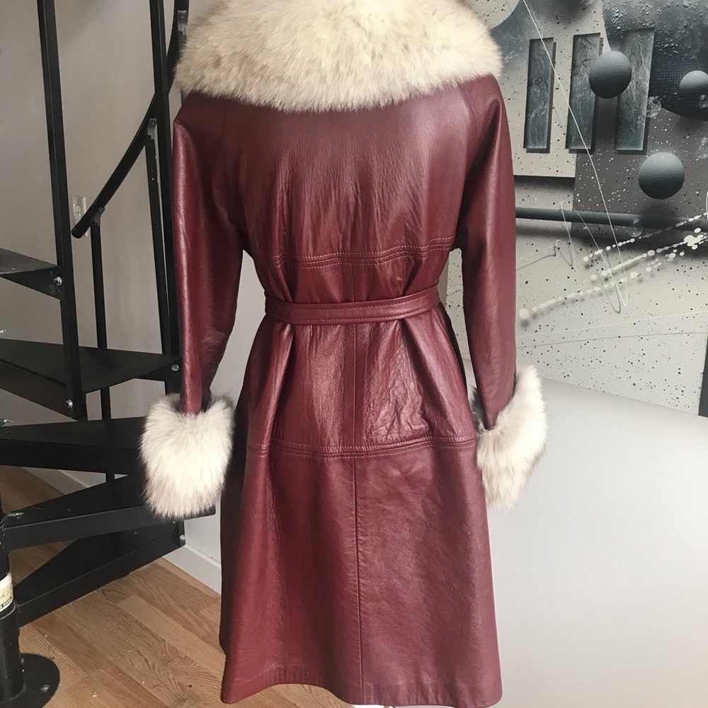 Vintage coat Faux leather faux fur coat   sz 10/12 - Picture 4 of 9